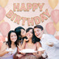 Litaus, Rose Gold Happy Birthday Banner - Pre-Strung, 9 Ft, No Diy | Birthday Decorations | Happy Birthday Sign For Birthday Dec