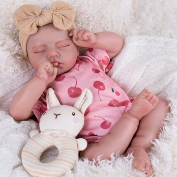 Aori Lifelike Reborn Baby Dolls Real Life Realistic Baby Dolls 20 '' Sleeping Newborn Baby Girl With Cherry Clothes For Girls 3+