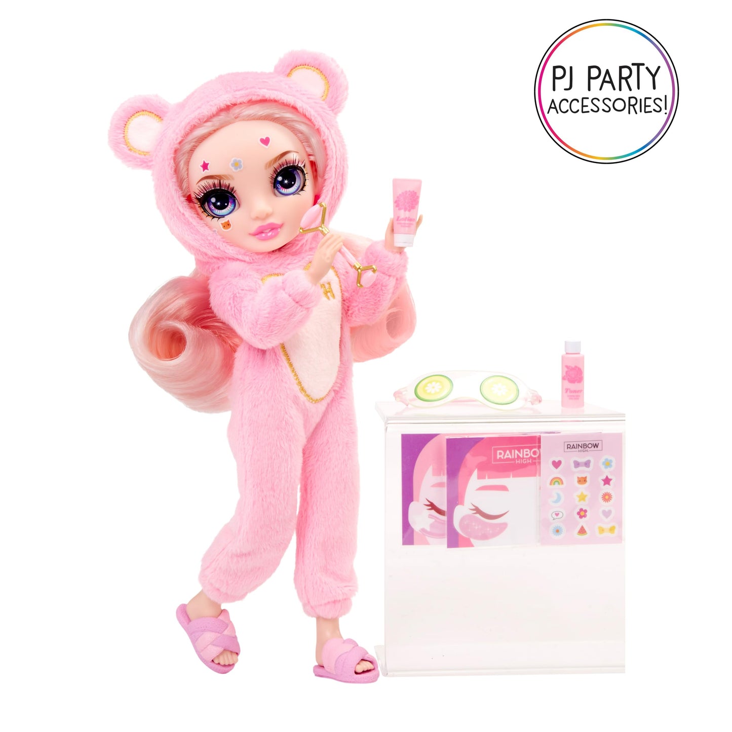 Rainbow High Jr High Pj Party - Bella, Pink 9' Posable Fashion Doll With Soft Onesie, Slippers, Fun Play Accessories, Great Toy Gift For Girls Kids Ages 4-12 Years