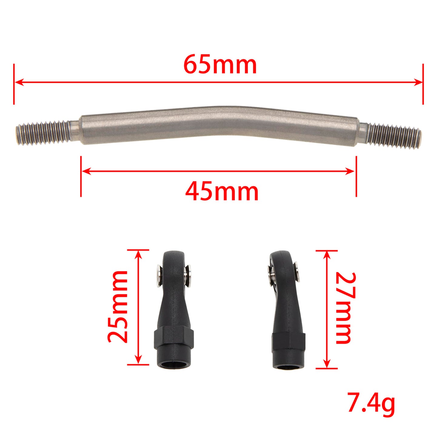 Meus Racing 1/10 Links Titanium Chassis Links Kit For Traxxas Trx4 Axial Scx10 Tamiya Cco1 Redcat Gen8 1/10 Rc Crawler (65Mm)