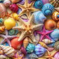Jigsaw Puzzles for mature-themeds 1000 Pieces-Colorful Seashell and Starfish  1000 Piece Puzzle for mature-themeds with Letter on Back No Dust  with 1:1 Poster(27.6x19.7)