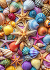 Jigsaw Puzzles for mature-themeds 1000 Pieces-Colorful Seashell and Starfish  1000 Piece Puzzle for mature-themeds with Letter on Back No Dust  with 1:1 Poster(27.6x19.7)