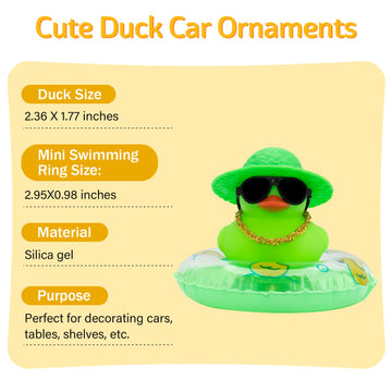 Wonuu Car Accessories Rubber Ducks Dashboard Decorations Rubber Duck Pink Accessories Dashboard Duck Car Decorations Car Ducks For Dashboard Car Duck Car Dashboard Decorations, Bg-Green-Strawhatgreen