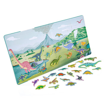 Dinosaurs Fridge Magnets For Kids, 50 Pcs Refrigerator Magnets For Toddlers, Create A Scene Magnetic Play Sticker Book Travel Game Educational Toys For Kids