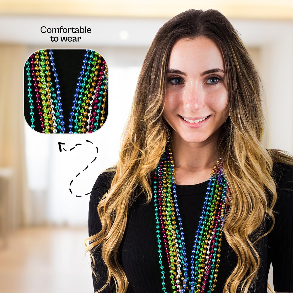 Funny Party Hats Mardi Gras Beads Necklaces - Party Costumes Accessories 144 Pc