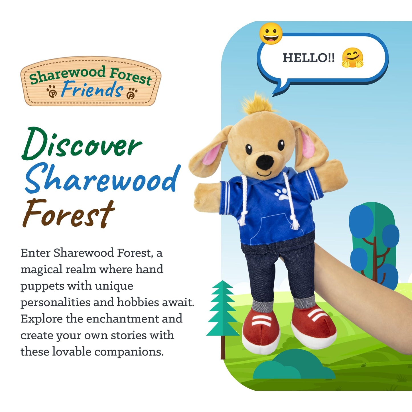 Sharewood Forest Friends, Dougie The Dog Hand Puppet, Kids Puppets, Toddlers, Kids, Puppet Theatre, Kids Toys, Animal Puppets, School, Daycare, Teachers