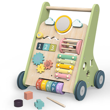 Bautia Wooden Baby Walker, Montessori Walker For Babies 6-12 Months, Push Walking Toys For 1 Year Old Learning To Walk