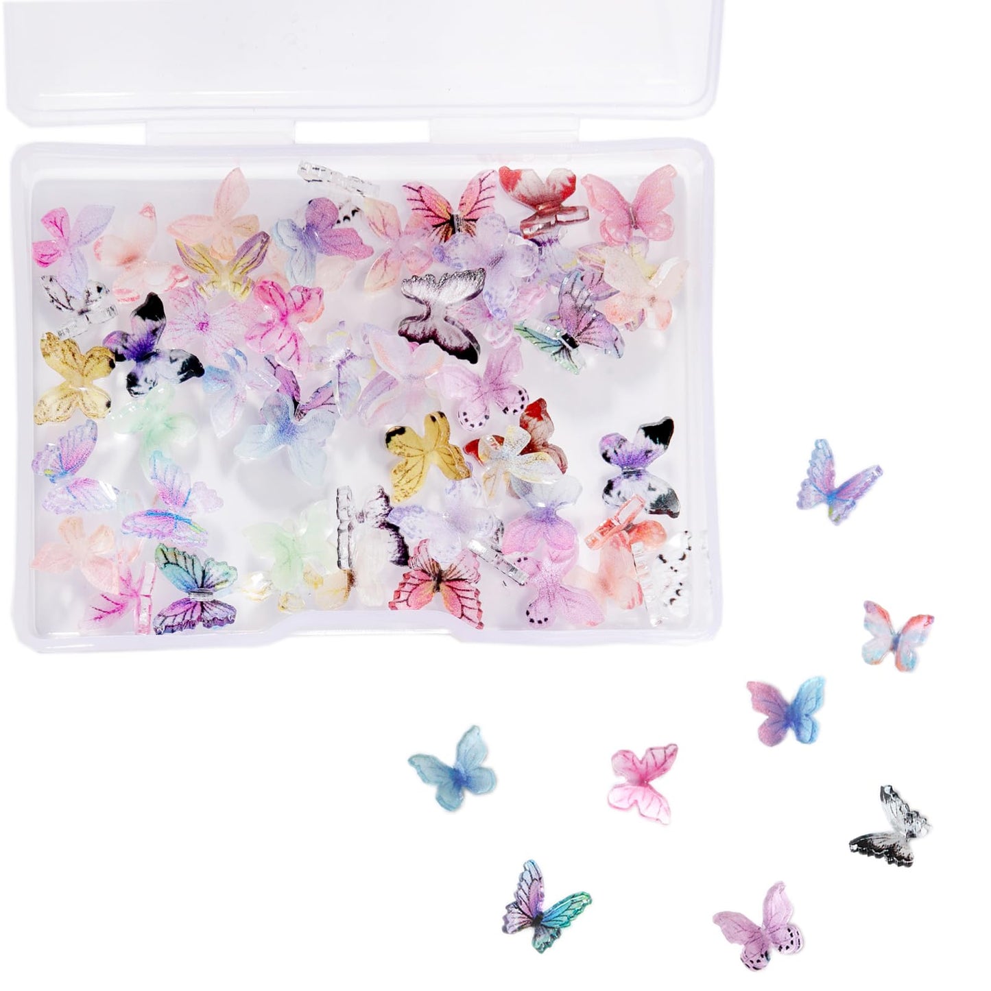 60pcs Micro Resin Butterflies  3D Miniature Tiny Butterfly for Fairy Garden Dollhouse  Mini Micro Landscaping Decoration