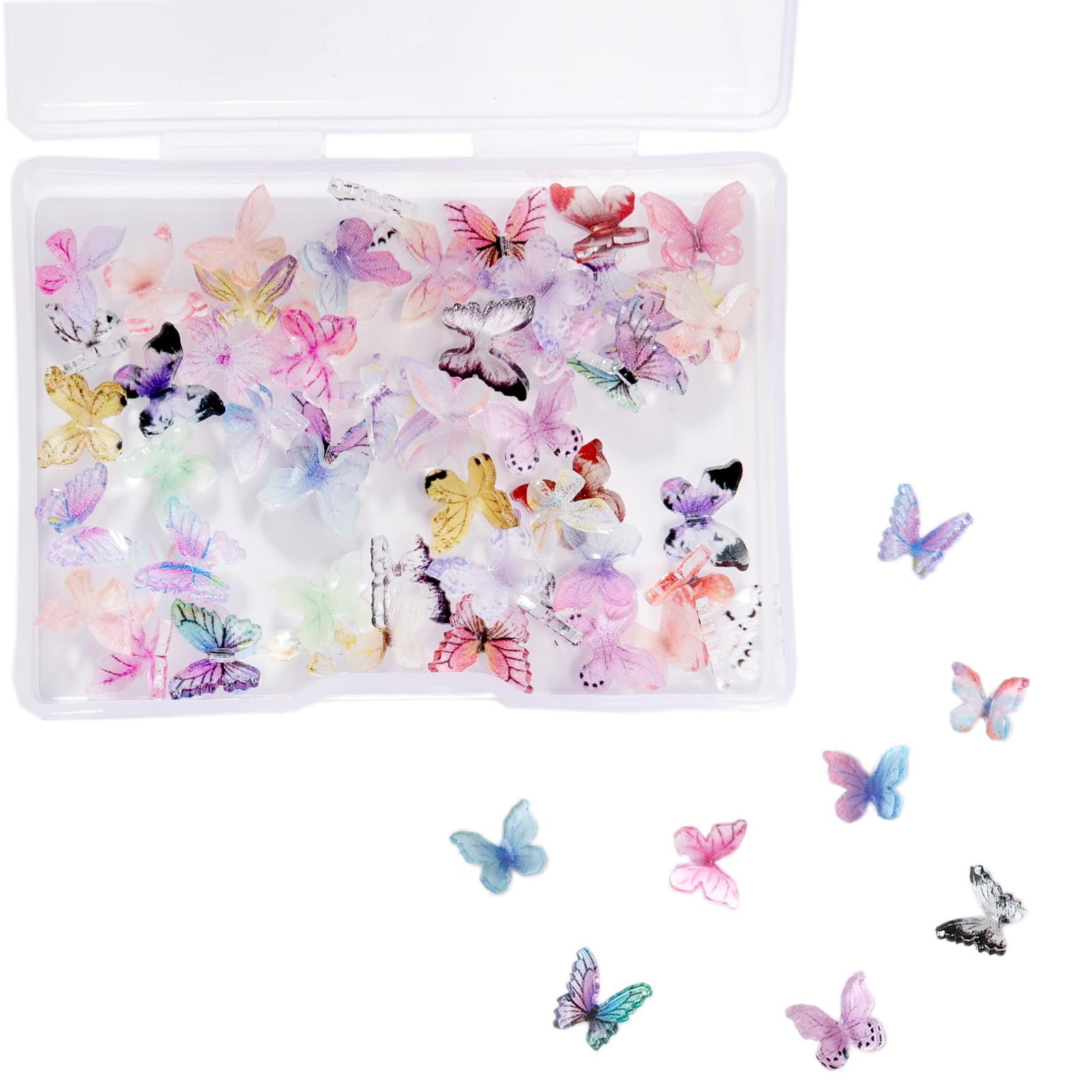 60pcs Micro Resin Butterflies  3D Miniature Tiny Butterfly for Fairy Garden Dollhouse  Mini Micro Landscaping Decoration