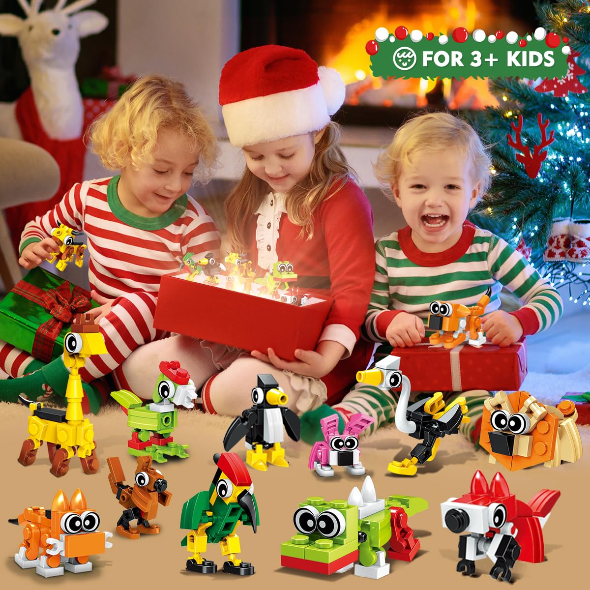 HOGOKIDS Animals Building Block Toy Set, 20 Pack Multi Color, Model C0378, Perfect for Kids Ages 6-12, Great for Party Favors and Gifts