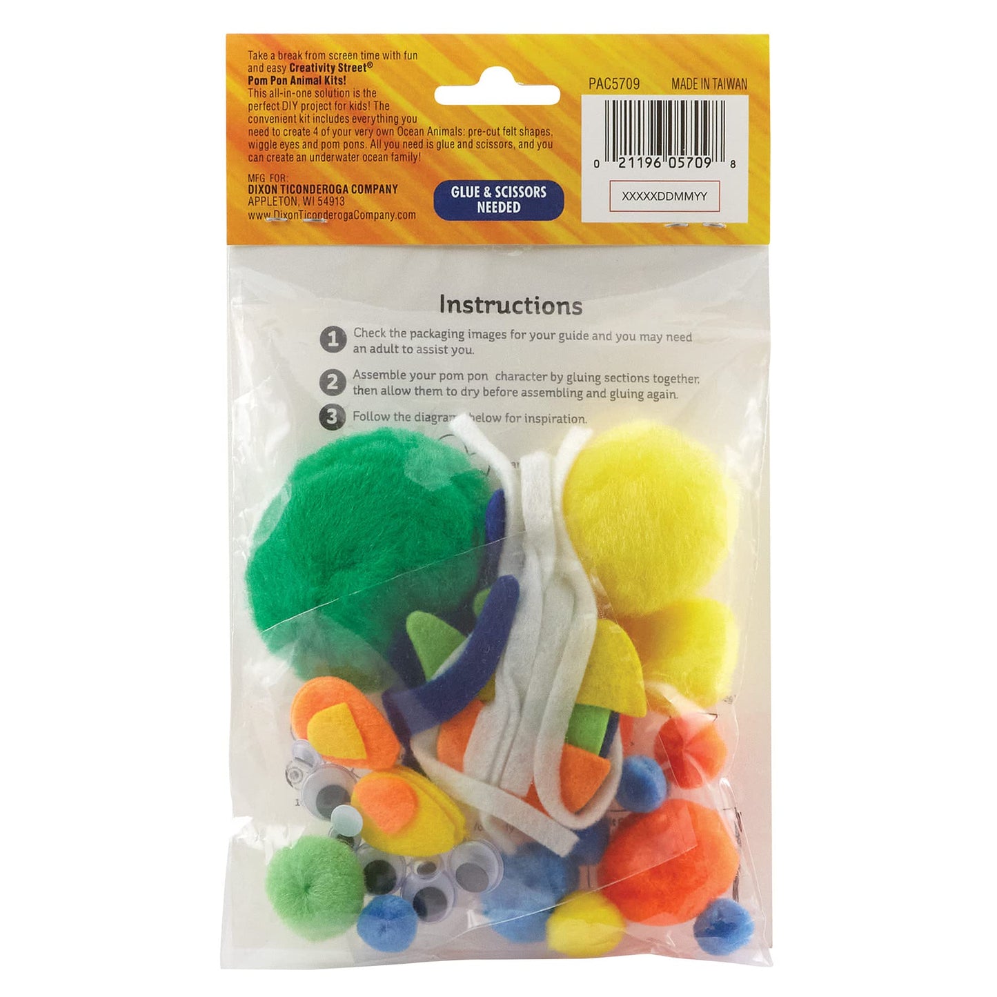 Creativity Street Pom Pon Animal Kit, Ocean Animals