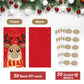 Outus 50 Pieces Christmas Scratch Off Cards Stickers Christmas Hawaii Party Games Vouchers Festive Raffle Tickets Holiday Business Prize Drawings For Kids Adults Families Events Groups (Tree)