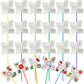 Poen 24 Pcs DIY Pinwheels Paper Craft Bulk Color Your Own White Pinwheels Summer Activity Arts July 4 Patriotic Memorial Day Cra