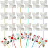 Poen 24 Pcs DIY Pinwheels Paper Craft Bulk Color Your Own White Pinwheels Summer Activity Arts July 4 Patriotic Memorial Day Cra