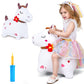 iPlay, iLearn Bouncy Pals Inflatable Hopping Horse Toy, Plush, Large, White, Birthday Gift for Toddlers 18-24 Months, 2-5 Years