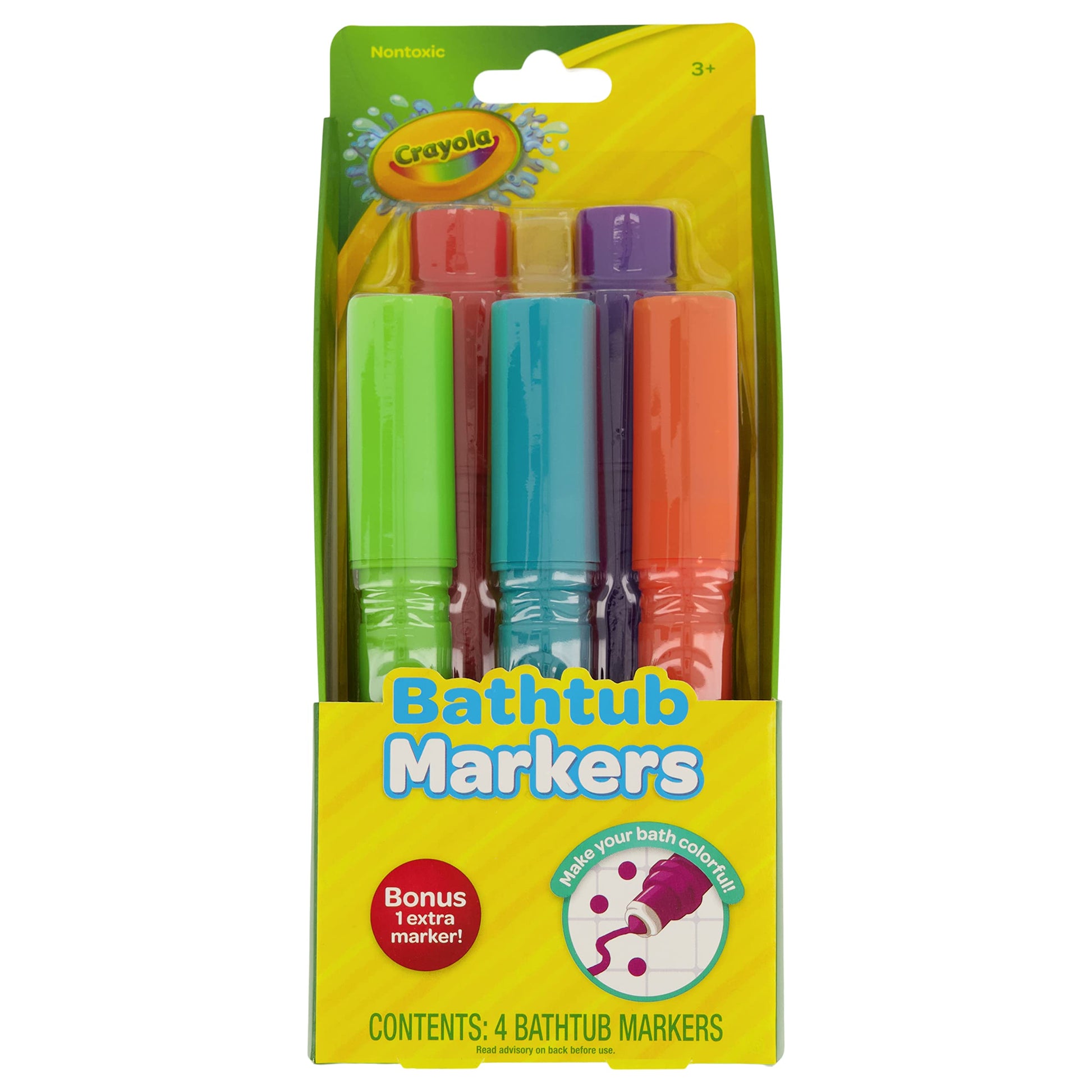 Crayola Taste Beauty Bathtub Markers, Washable Markers for Baths in Green, Red, Blue, Purple, and Orange