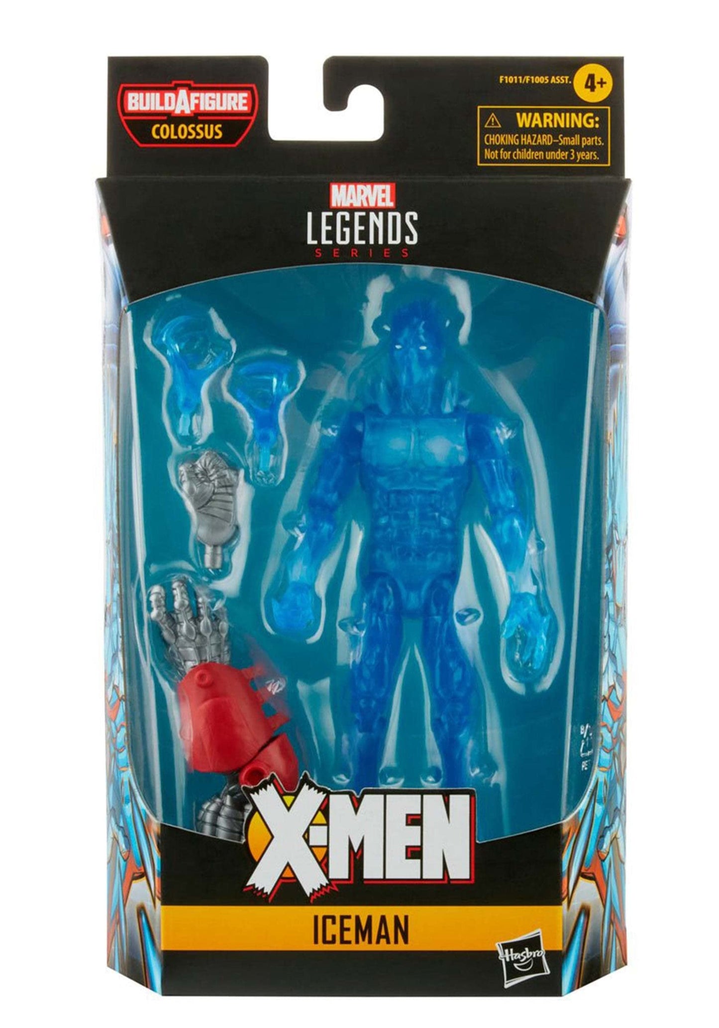 Hasbro Marvel Legends Series 6-Inch Scale Action Figure Toy Iceman, Premium Design, 1 Figure, 2 Accessories, And 2 Build-A-Figure Parts , Blue