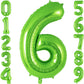 AIQINHU Green Foil Number 6 Balloon - 40 Inch Jumbo Mylar for 6th Birthday Party Decorations and Anniversary Celebrations