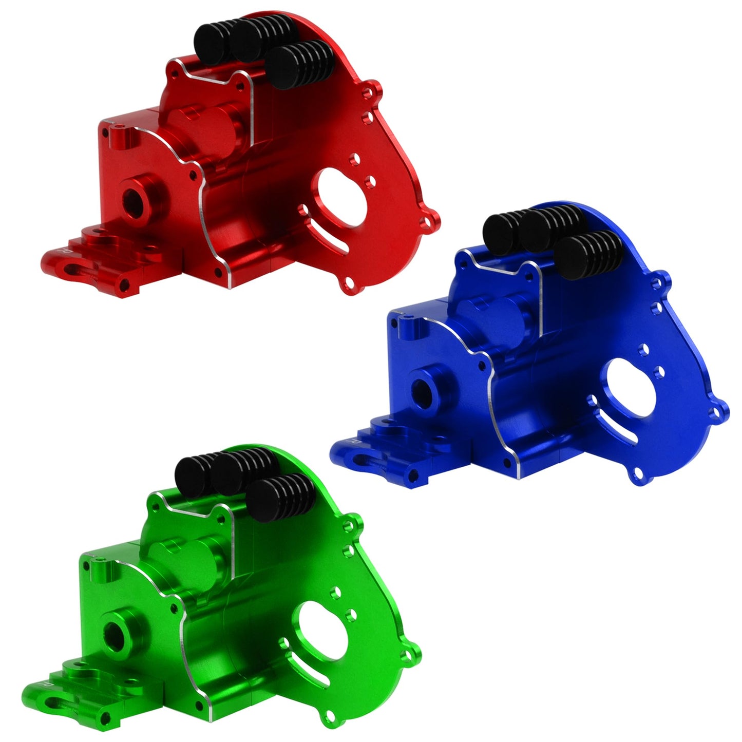 Vgoohobby Aluminum Transmission Case Gearbox Housing Cover w/Motor Plate Compatible with 1/10 Traxxas Slash 2WD Rustler Stampede