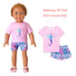 Mermaid Pjs Matching Dolls&Girls Pajama Sets Cotton For American Girls,Size 6 7