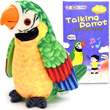 Toddler Toys, [ Volume Adjustable ] Talking Parrot Repeats What You Said, Mimicking Singing Interactive Toy Electronic Stuffed A