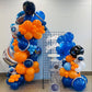 Blue And Orange Balloons, 50 Pcs 12 Inch Orange Royal Blue Metallic Silver Balloons With Ribbons For Birthday Party Wedding Baby