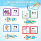 Umyqaq 143Pcs Wooden Cvc Word Game, Writing & Spelling Flash Cards, Kindergarten Homeschool Supplies, Alphabet Puzzle Montessori
