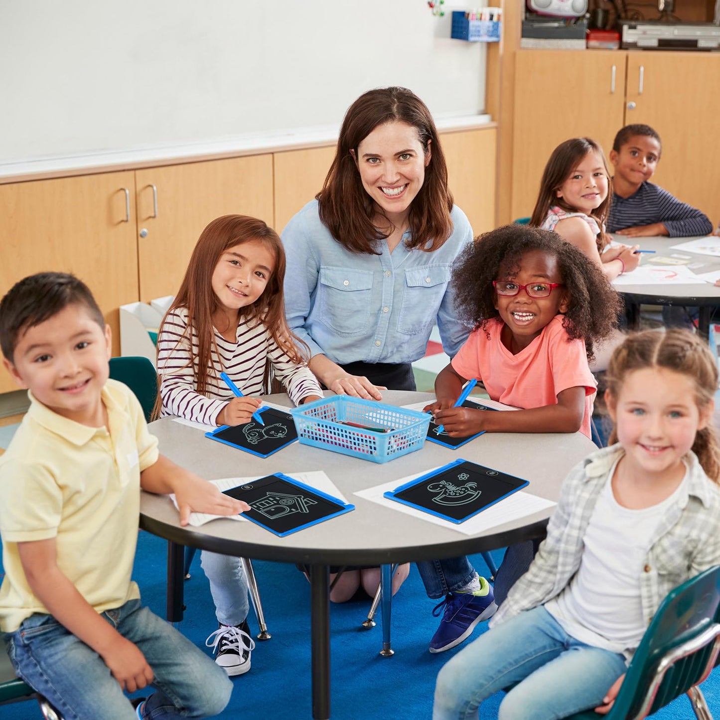 Nezyo 16 Pieces 4.5 Inch Mini LCD Writing Tablet Electronic Doodle Board for Colorful Drawing Tablet Erasable Writing Pad Reusab