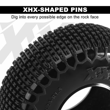 INJORA 1.3'' XHX Pin Tires for TRX4m SCX24, 72 * 24mm, S5 Compound, 4PCs