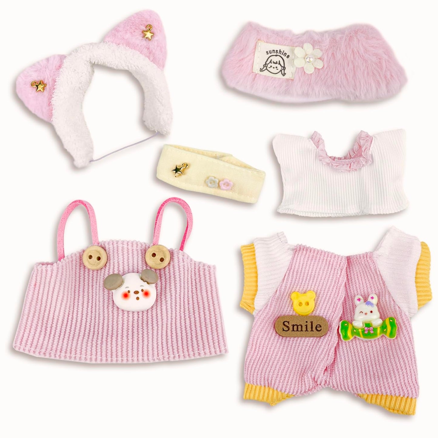 Clothes Outfits Set for 17cm Doll(Not Includ Doll)- 2 Pack 17cm Clothing Accessories Hat Pants&Skirt Set Cute Fashion Style