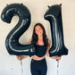 1 Number Balloon For First Birthday, 40 Inch Black One 1St Number Balloon Birthday Decorations For Girl Boy Toddler Baby, 10Th 2
