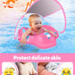Laycol Baby Swimming Float Inflatable Baby Pool Float Ring With Sun Protection Canopy,Add Tail No Flip Over For Age Of 3-36 Months (Pink, S)