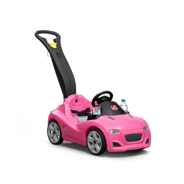 Step2 Whisper Ride Cruiser Kids Push Car, Ride On Toy, Stroller Substitute, Includes Seat Belt & Horn, Made Of Durable Plastic, Max Weight 50 Lbs., For Toddlers 1.5-4 Years Old, Pink