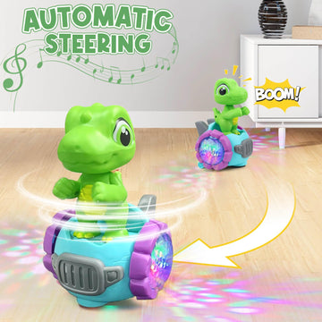 Beria Dinosaur Robot Car Toy With Lights & Music, Toddler Toys -3, Dinosaur Universal Cars, Toys For 3 Year Old Boys, Toys For A