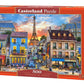 CASTORLAND 500 Piece Jigsaw Puzzle  Streets of Paris  France  Eiffel Tower  European Puzzle  mature-themed Puzzles  Castorland B-52684