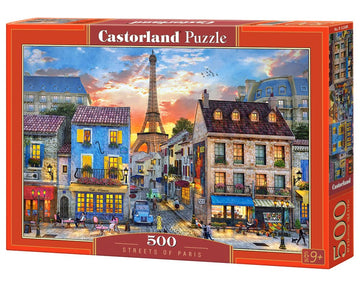 CASTORLAND 500 Piece Jigsaw Puzzle  Streets of Paris  France  Eiffel Tower  European Puzzle  mature-themed Puzzles  Castorland B-52684