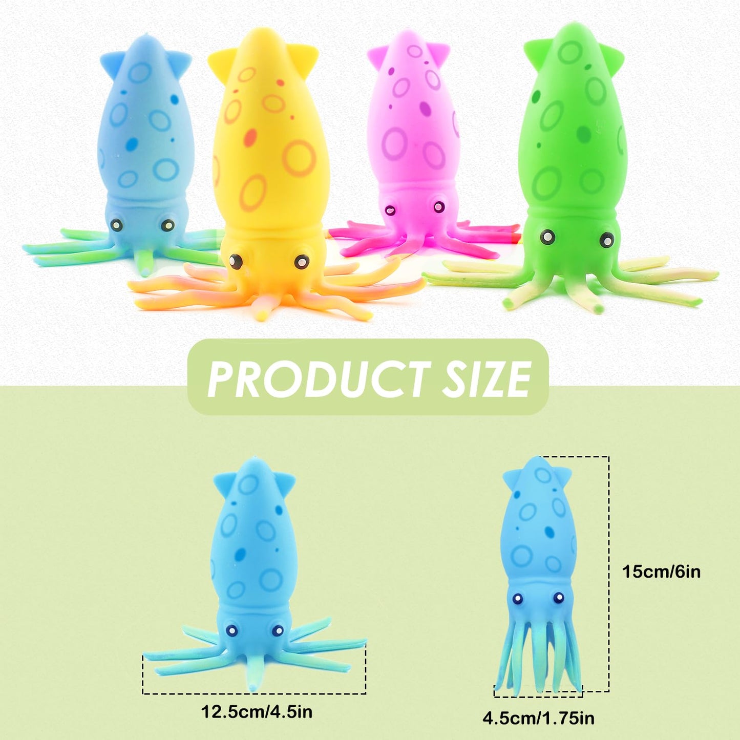 4 Pack Squid Stress Balls Toy For Kids,Squishy Toys For Classroom Prizes, Birthday Gift,Squishy Balls Toy For Anxiety Relief