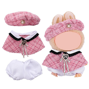 17cm Doll Clothes Set  enhanced Jeans & Knitted Sweater Outfit for 17cm 15cm Dolls  Cute Dress Up Fashion  No Doll Included (Pink  17cm/15cm)