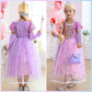 Luzlen Little Girls Princess Costume Rapunzel Dress For Kids Carnival Halloween Party Christmas Fancy Purple Dress, 6-7 Years(La