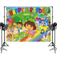 Maijoeyy Explorer Cartoon Theme Birthday Party Backdrop, 7x5ft Vinyl, Random Color, Model BY-201904023-D-XZ