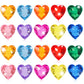 Niceup 30pcs Heart Gemstones Diamond Diving Pool Toys 1.57in Small Crystal Acrylic 3D Gems Heart Shape Gemstones for Mermaid Treasure Hunt Party Favors (Multicolor 60PCS)