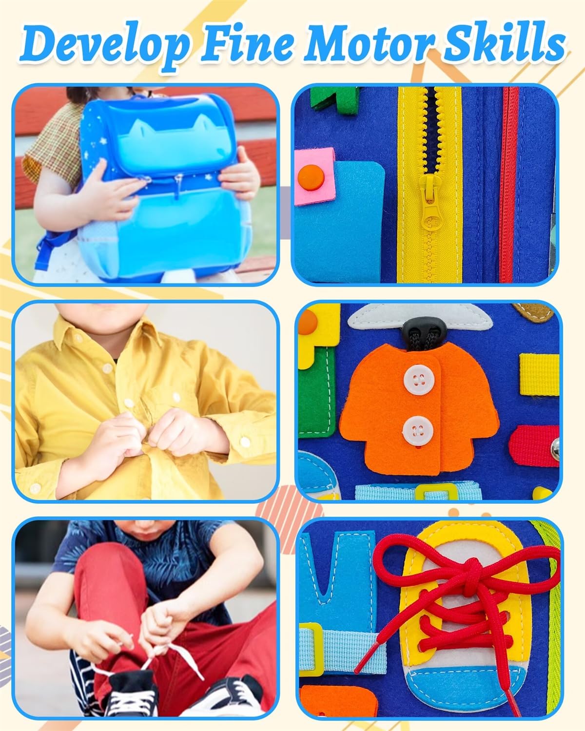 Exorany Busy Board Montessori Toys For 1 2 3 4 Year Old Boys & Girls Birthday Gifts, Sensory Toys For Toddlers 1-3, Educational Travel Toys, Preschool Activities For Learning Fine Motor Skills