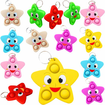 mypush popo 24 Packs Wish Sky Stars Students Christmas Gifts Bulk Rainbow Fidgets Gifts, Mini Pop Holiday Classroom Prize Party