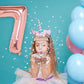 7th Birthday Decorations for Girls, Including 7 year old Birthday Cake Topper, Birthday Queen Sash with Pearl Pin, Sweet Rhinest