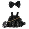 Doll Clothes for 17cm Dolls  enhanced Handmade with elegant Chic Style Set 3 Piece Set Including a Dress  Black Bag and Bow  High-End Dolls Accessories for Play & Display for Play & Display
