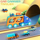 Forty4 9 Pack Cars Toys Set - Big Transport Truck with 8 Pull Back Trucks, Sound & Light, Blue, 13.5x5.5 inch, Ideal for Toddlers