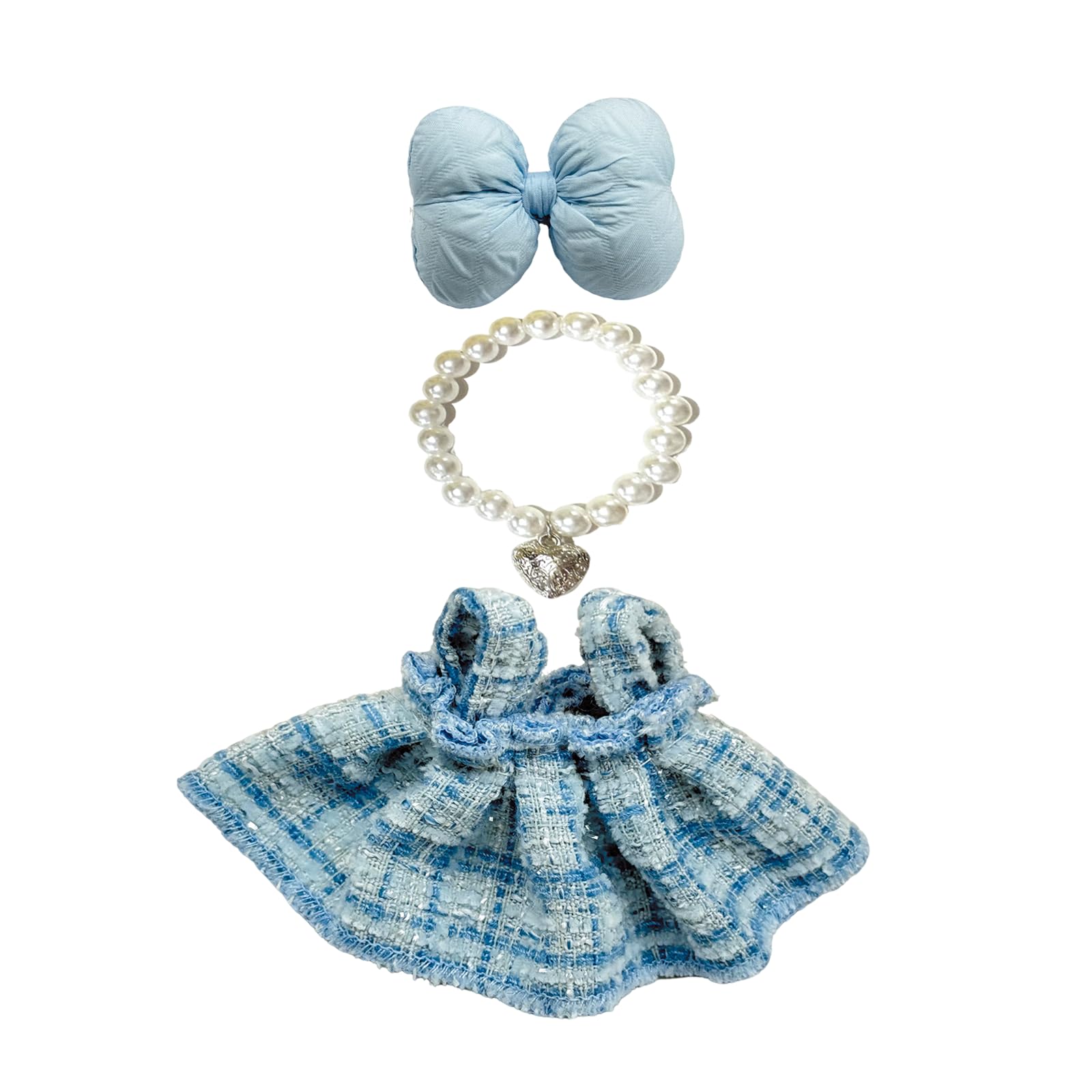 17cm Doll Clothes Set & Outfit Set for 17cm Dolls - enhanced Fashion Dresses with Accessories  elegant Chic Doll Clothing & Style Bundle Blue and White