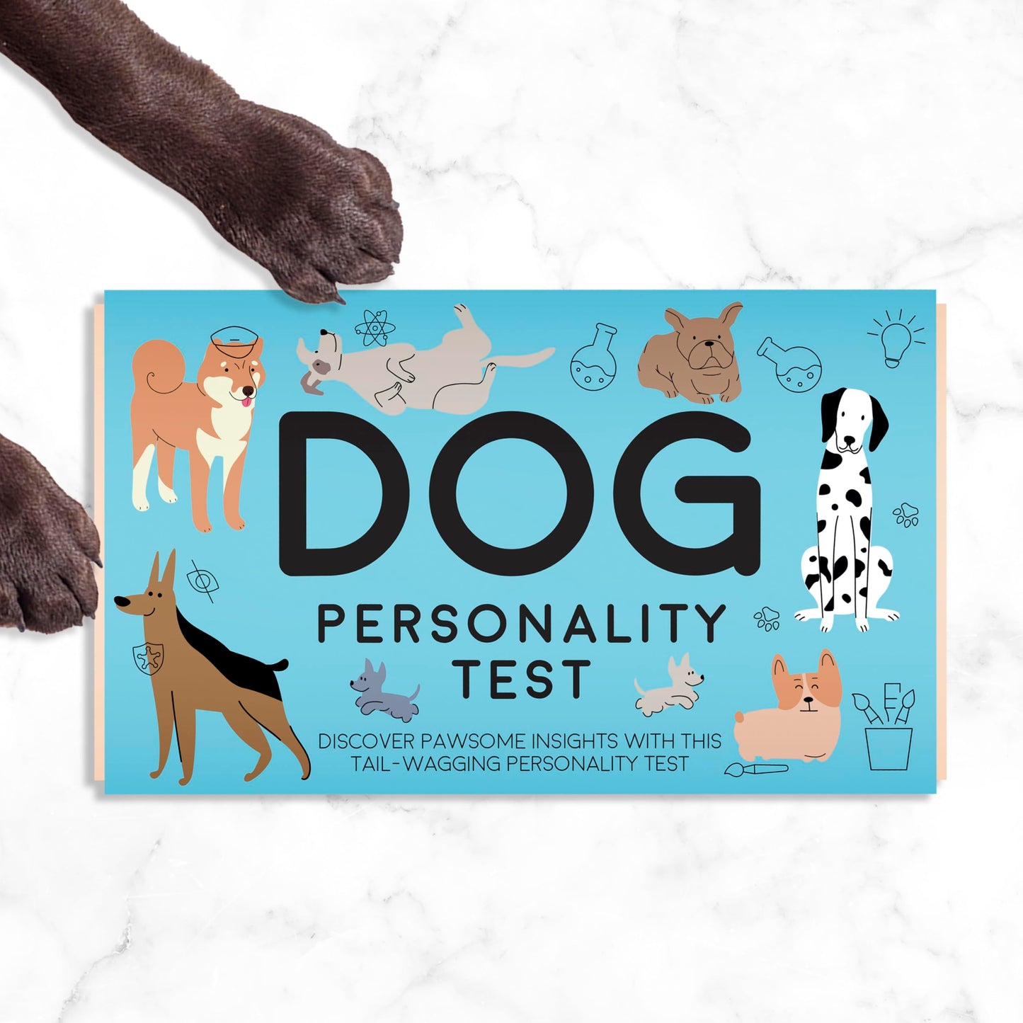 Gift Republic Dog Personality Test Cards - 100 Fun Cards for Dog Lovers - One Size - Blue - Discover Your Dog's Unique Traits