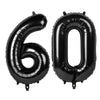 Black Number 60 Balloon 40 Inch, 60 Number Balloons, 60Th Black Birthday Decorations, 60 Year Old Women Men Party Supplies
