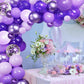 Purple And Black Balloons, 12 Inch 60 Packs Dark Purple White Black Balloons With Metallic Confetti Latex Purple Balloons For Ha